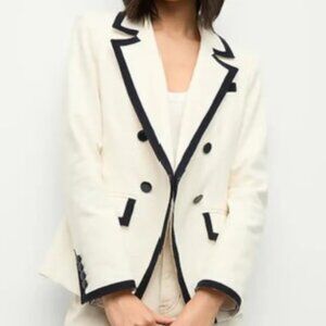 NWT Veronica Beard Edison Dickey Jacket - white & black